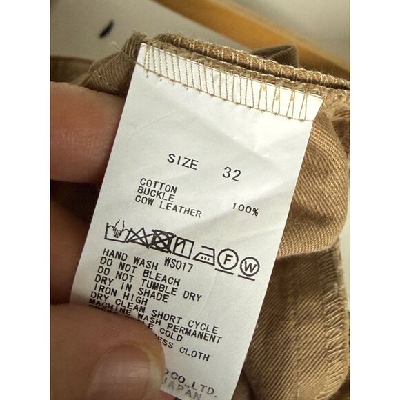 Macphee Tomorrowland Camel Wide-Leg High-Rise Pants With Belt Cotton & Leather B - Picture 5 of 7